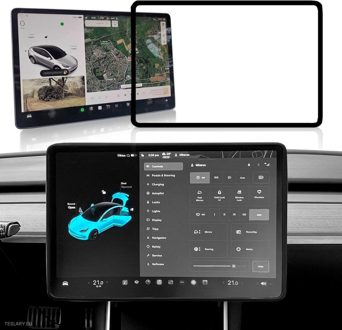 Tesla 3/Y Central Screen Silicon Edge Protector -TESLARY.IE Tesla Shop Europe