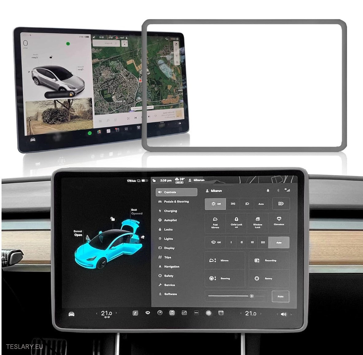 Tesla 3/Y Central Screen Silicon Edge Protector -TESLARY.IE Tesla Shop Europe