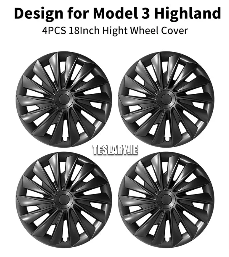 Tesla Model 3+ Highland 18" Blade Style Radkappen – Mattschwarz