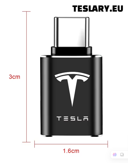 Tesla USB TYPE C to USB Adapter for Model 3 Y S X LOGO