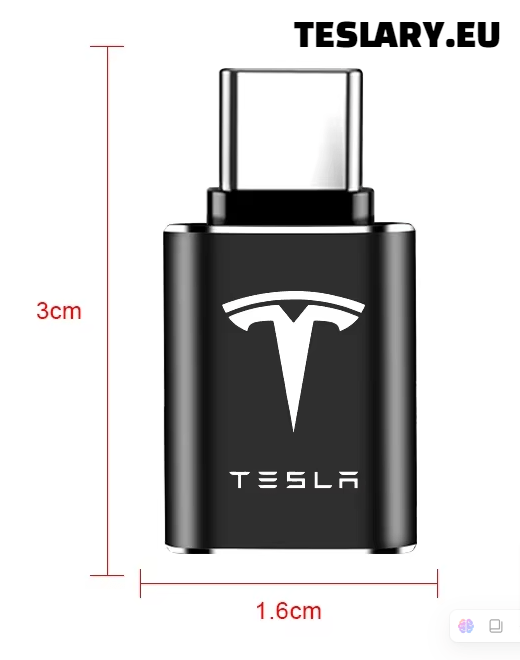 Tesla USB Tipo C para USB adaptador para o modelo 3 y S x logotipo