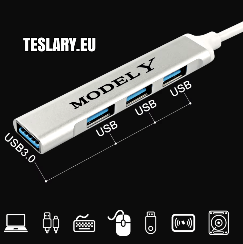 Tesla 3 y S x Estação de docking / hub lhd ou rhd logotipo