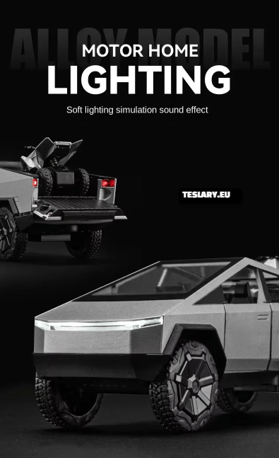 Tesla Cybertruck, RVs de acampamento e modelo de escala off-road 1:32