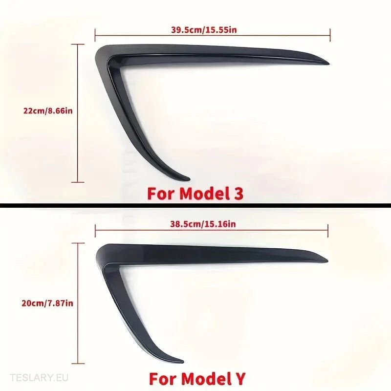 Tesla 3 Log Lights Wind Splitter - Gloss Black -TESLARY.IE Tesla Shop Europe