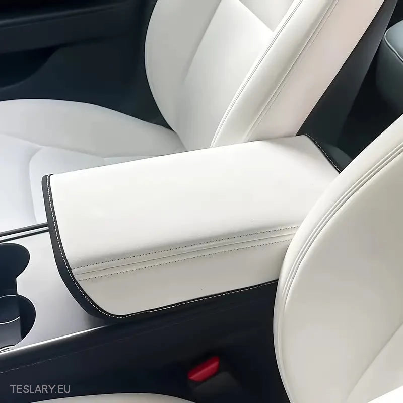 Tesla Mode 3/Y Centre Console PU Leather Armrest Cover in Black or White -TESLARY.IE Tesla Shop Europe