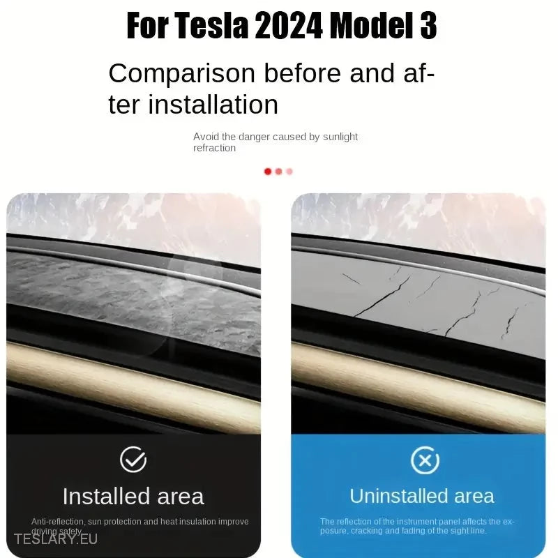 Tesla Model 3 Highland Dash Cover Mat - Tesla Shop Europe - TESLARY.IE Ireland - France boutique- Deutschland Geschäft- España comercio - Nederland winkel- TESLARY.IE