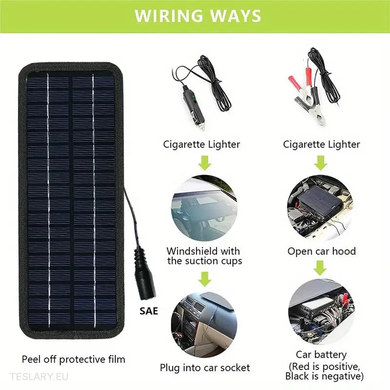 Solar Trickle Charger for Tesla EV 12 Volt Battery -TESLARY.IE Tesla Shop Europe