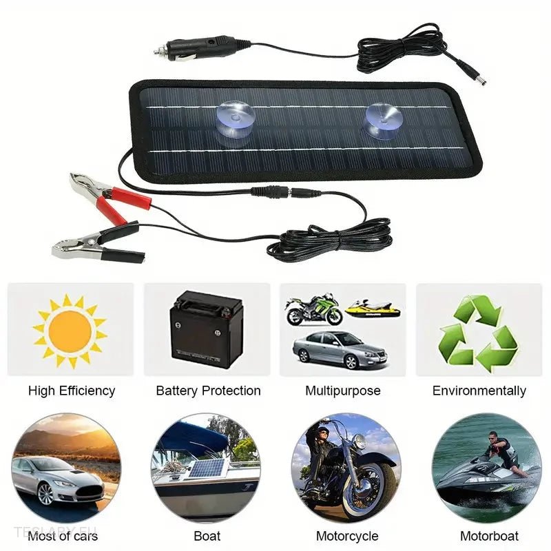 Solar Trickle Charger for Tesla EV 12 Volt Battery -TESLARY.IE Tesla Shop Europe