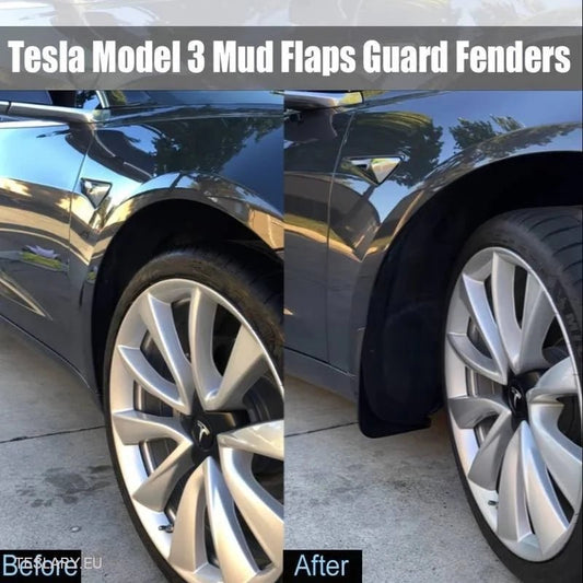 Tesla Model 3 & Highland Carbon Fiber Style Mud Flaps ( 4 Pieces ) - Tesla Shop Europe - TESLARY.IE Ireland - France boutique- Deutschland Geschäft- España comercio - Nederland winkel- TESLARY.IE