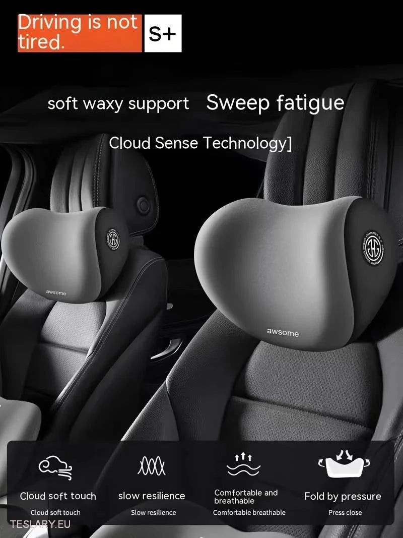 Memory Foam Neck Pillow & Back Support Cushion for All Tesla Models -TESLARY.IE Tesla Shop Europe