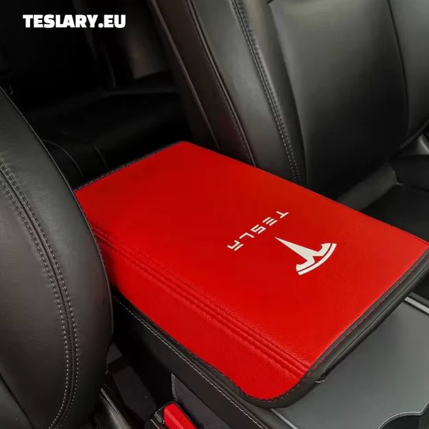 Tesla Model 3 / Y Center Console PU skórzana osłona podłokietnika z logo