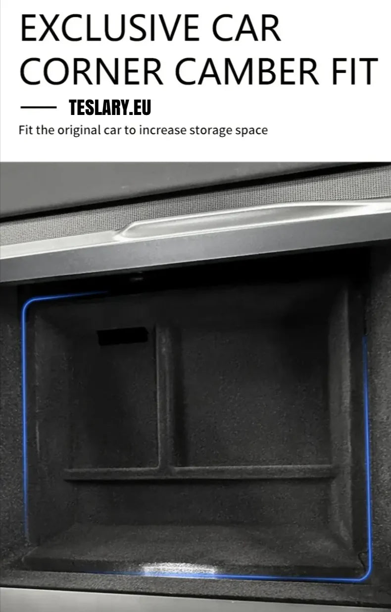 Tesla Model 3+ Highland Centre Console Rear Organiser Trays Front & Rear Flocking