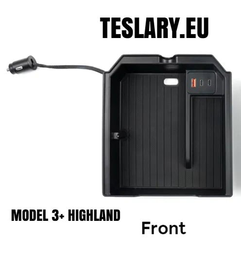 Tesla Model 3+ Highland Center Storage Trays met USB -poorten