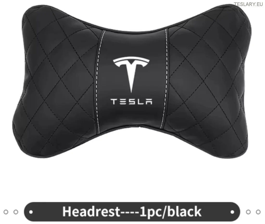 Tesla Model 3 Y S X Neck Pillow & Back Support Cushion with Logo ( BLACK )