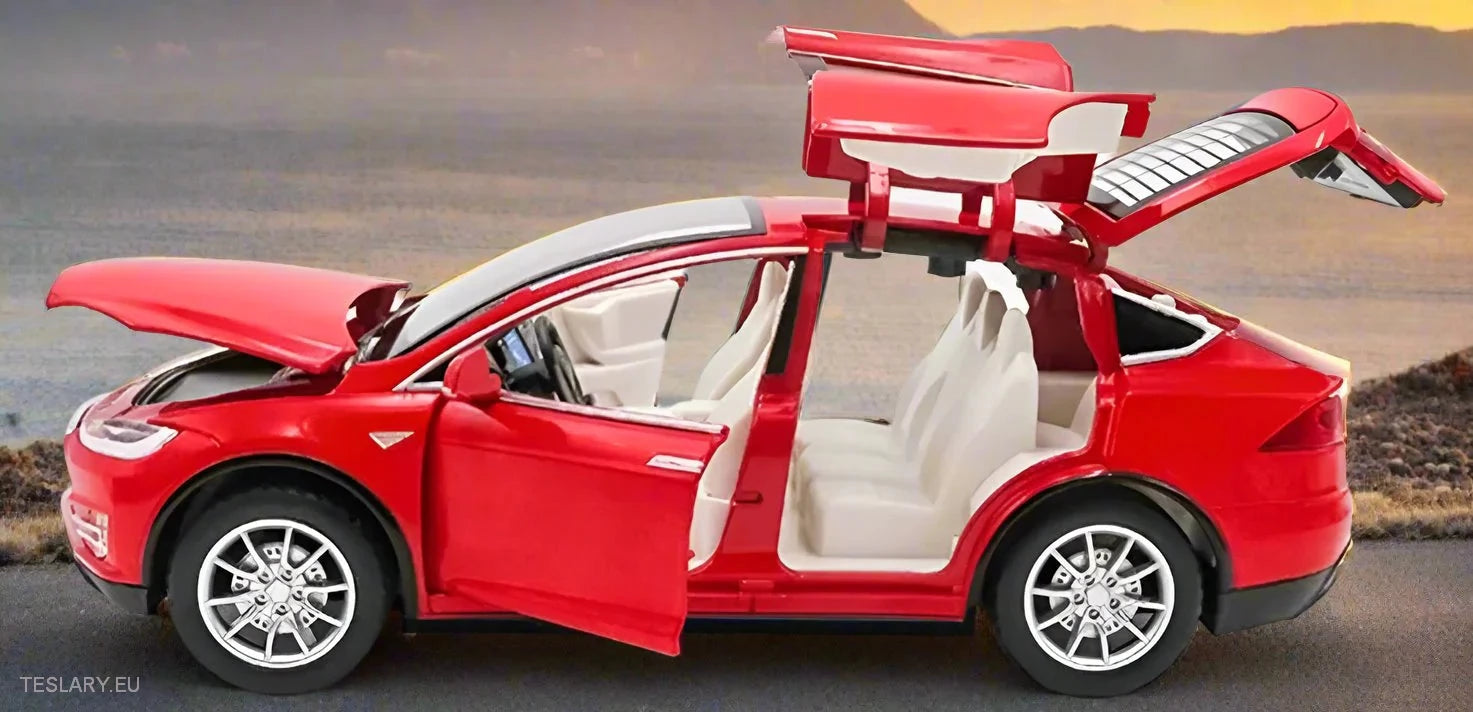 Tesla Model Model X  1:24 Unofficial Version ( RED ) - Tesla Shop Europe - TESLARY.IE Ireland - France boutique- Deutschland Geschäft- España comercio - Nederland winkel- TESLARY.IE