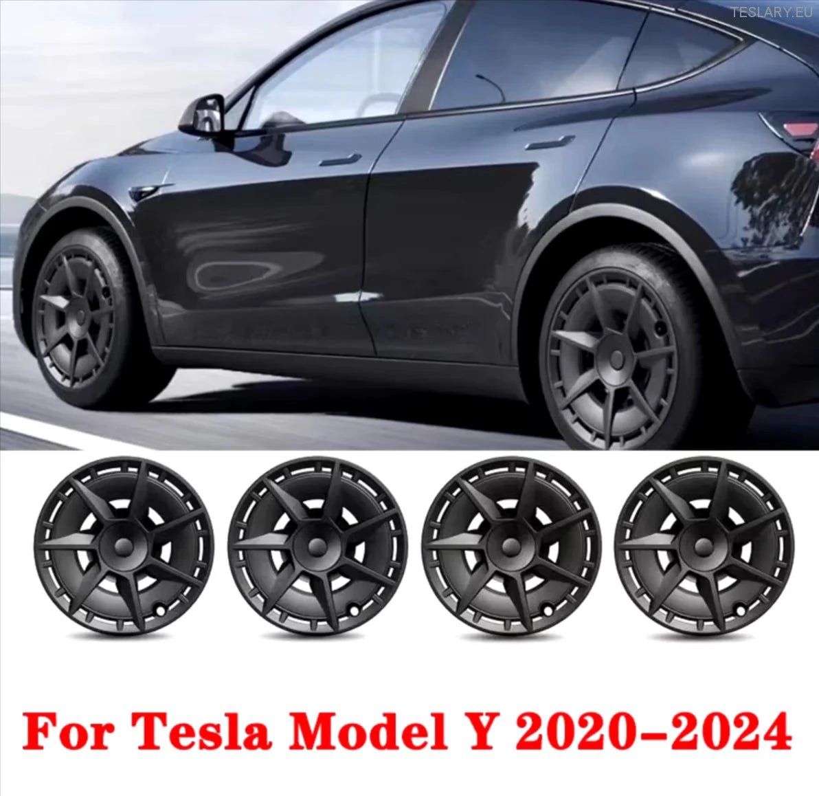 Tesla Model Y 19 "Unika S7 Full Cover Wheel Hubs