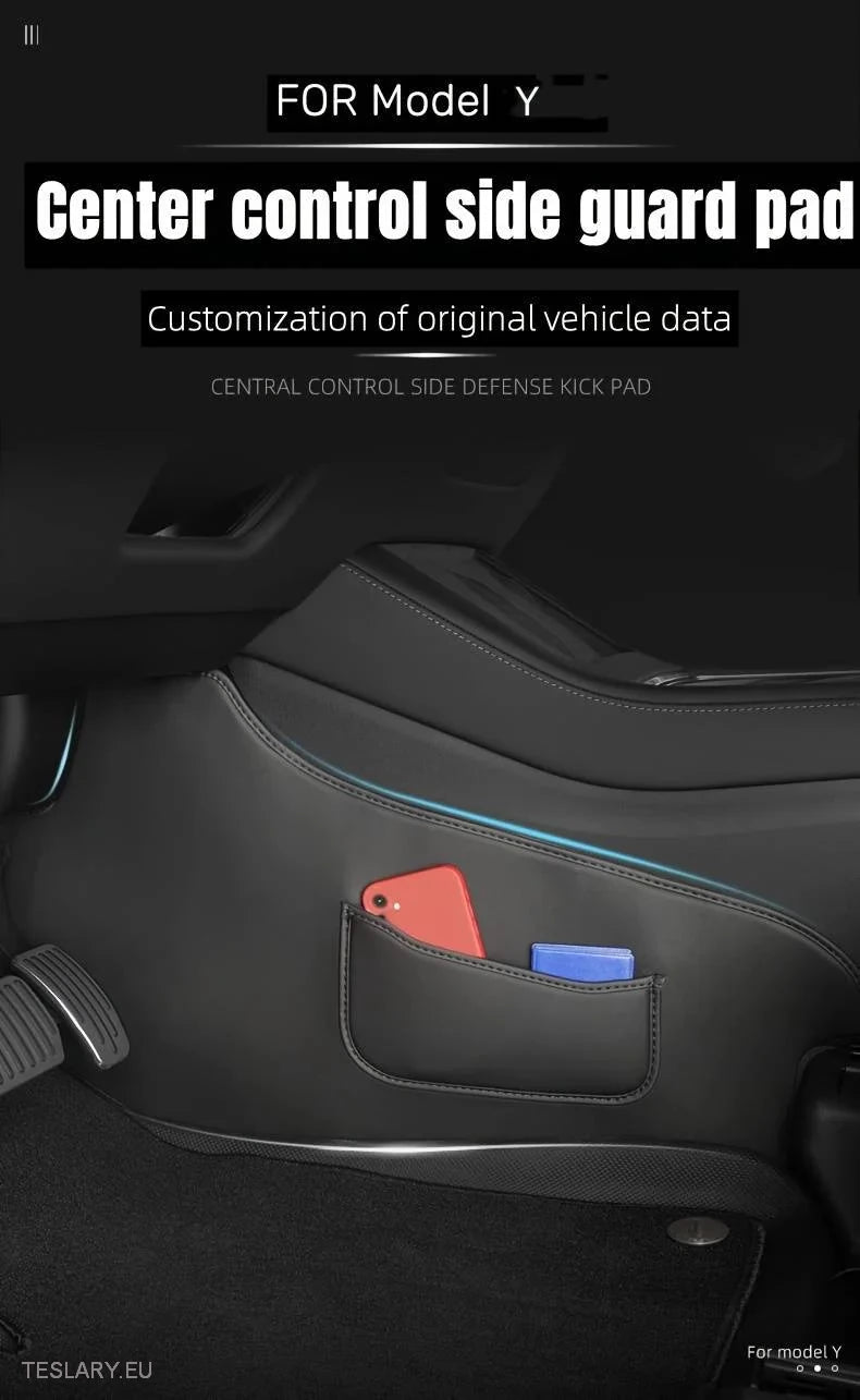 Tesla Model 3 /  Y Centre Console Side PU Leather Protector -TESLARY.IE Tesla Shop Europe