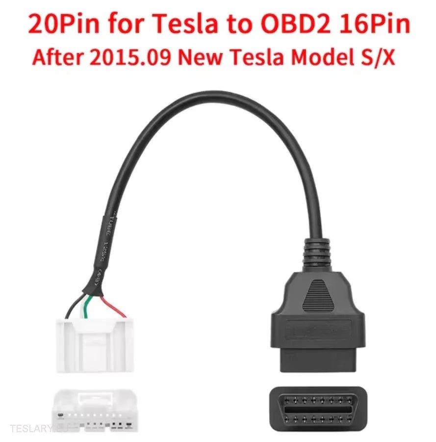 Cables de adaptador de línea de diagnóstico Tesla ODB2 para modelos S / X / 3 / Y