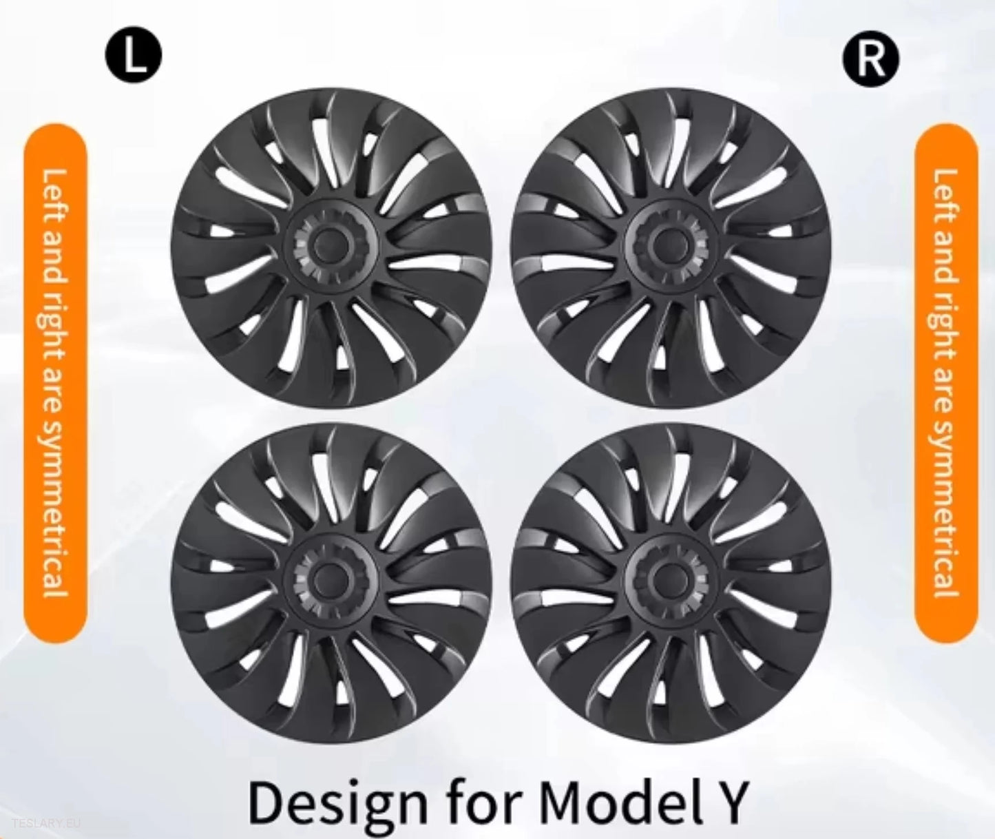 Tesla Model Y 19" Fulll Coverage Storm Wheel Covers - Gun Metal Grey